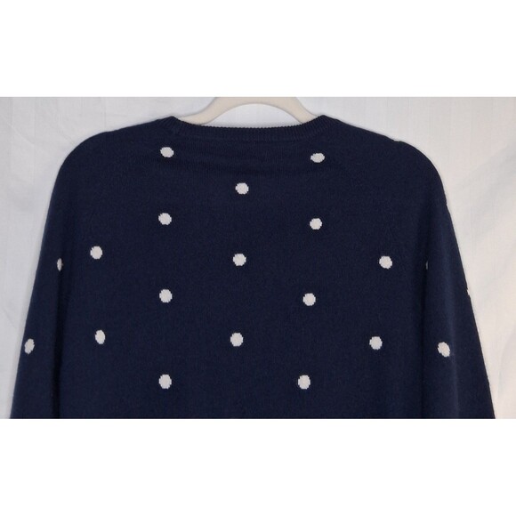 100% Cashmere Sweater Philosophy Navy/Frost White Polka Dot Size M - Picture 7 of 12